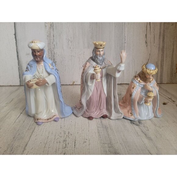 Lefton 1992 three kings baby Jesus nativity scene Xmas set figure - Picture 1 of 6